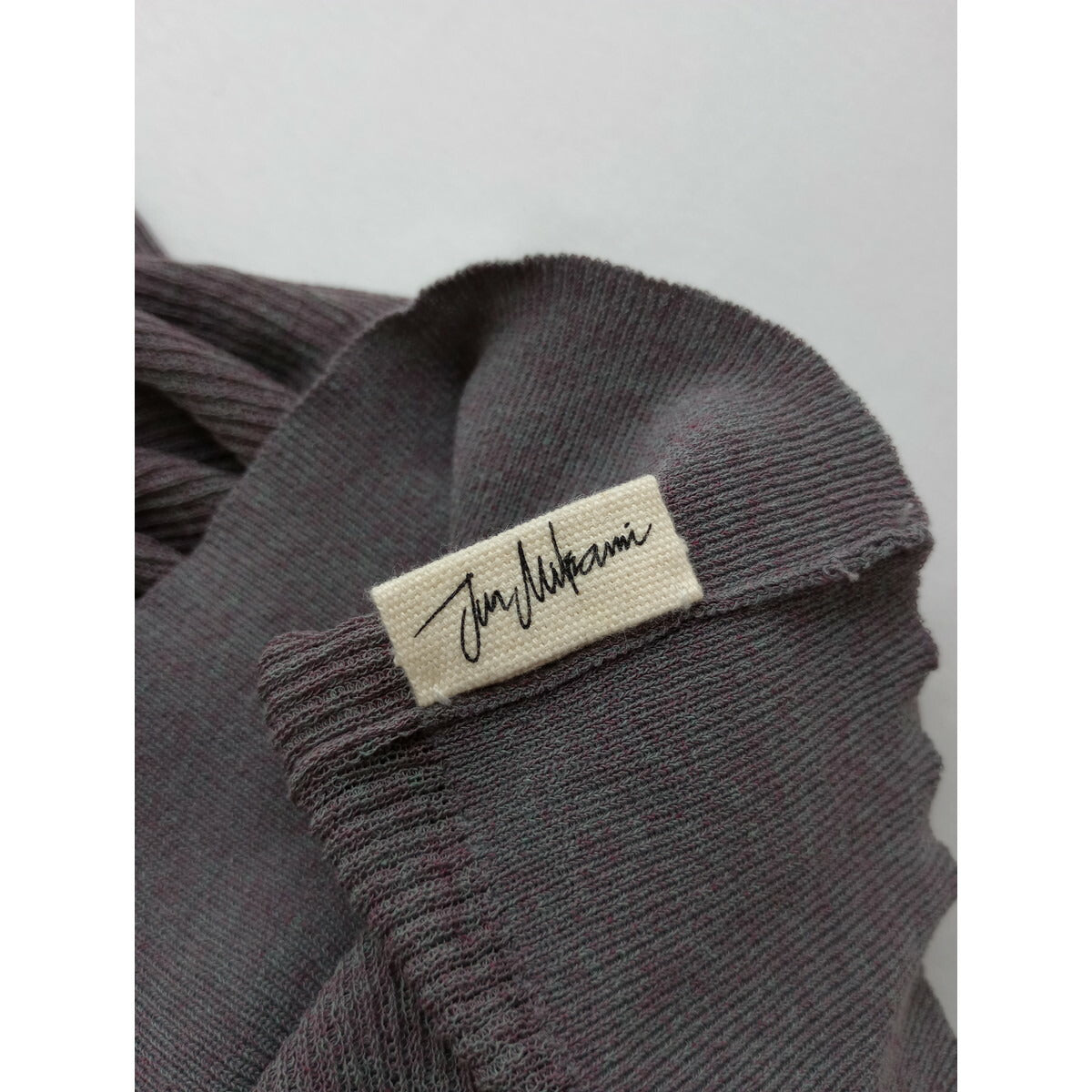 JUN MIKAMI ジュンミカミ シアーリブ ニット トップス 長袖 グレー【中古】