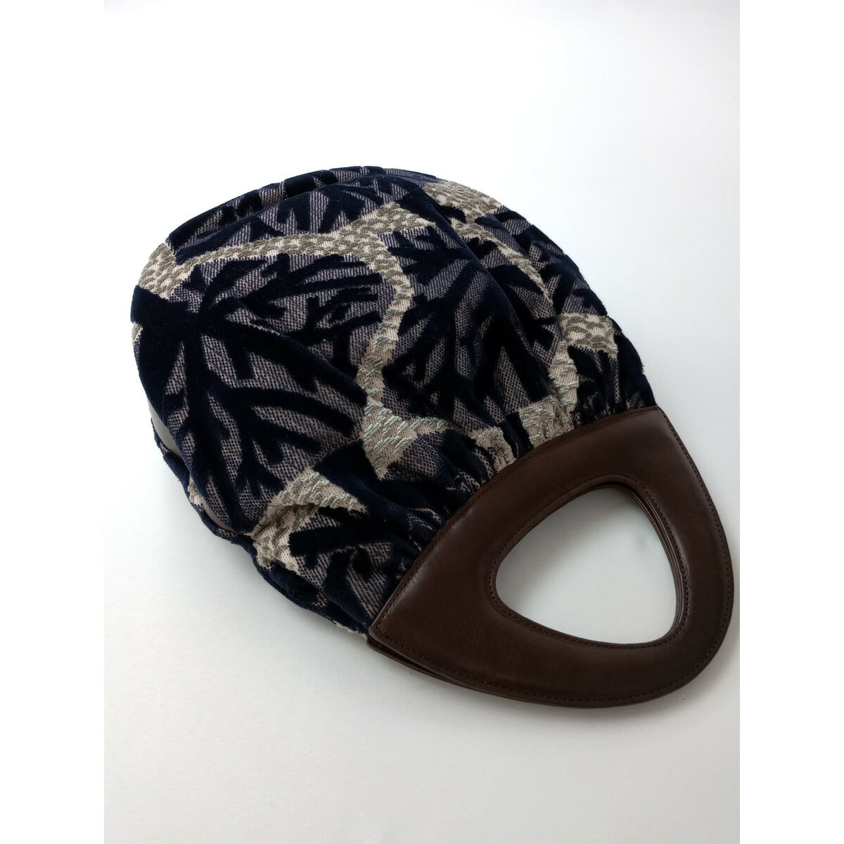 mina perhonen ミナペルホネン fogland シェル バッグ ネイビー ブラウン【中古】