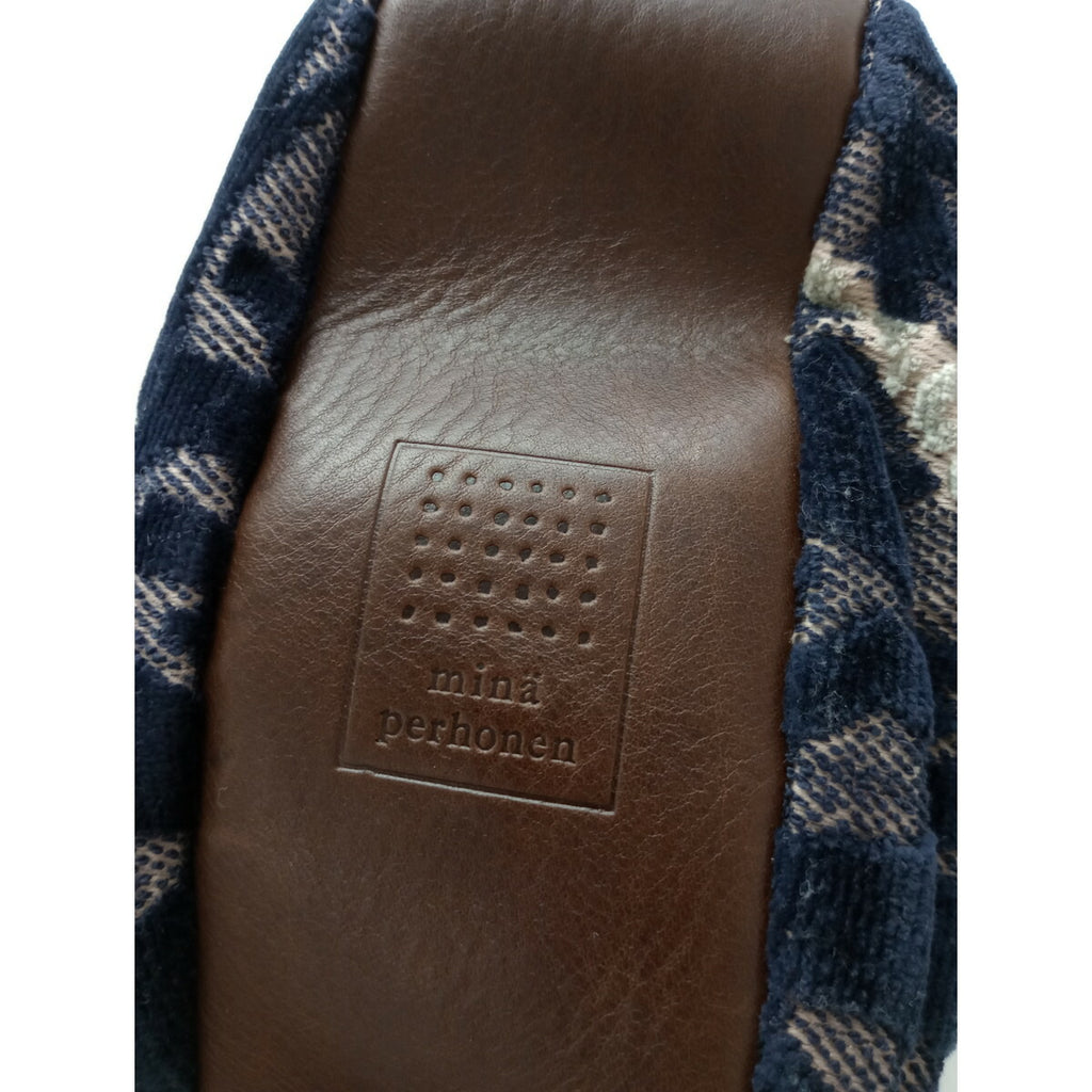 mina perhonen ミナペルホネン fogland シェル バッグ ネイビー ブラウン【中古】