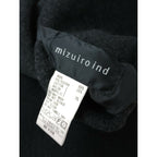 mizuiro ind ミズイロインド ウール 毛 混 ノーカラー ロング コート ダークグレー (21M＋2624)【中古】