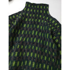 ISSEY MIYAKE イッセイミヤケ プリーツ プルオーバー ハイネック トップス グリーン M【中古】