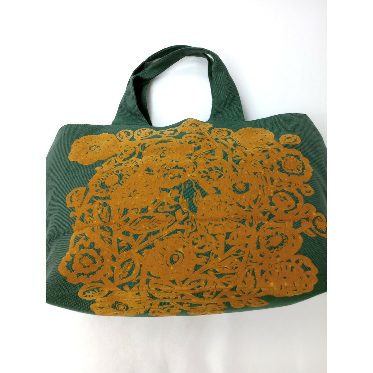 ミナペルホネン mina perhonen flower nest パニーニバッグ カーキ グリーン【中古】