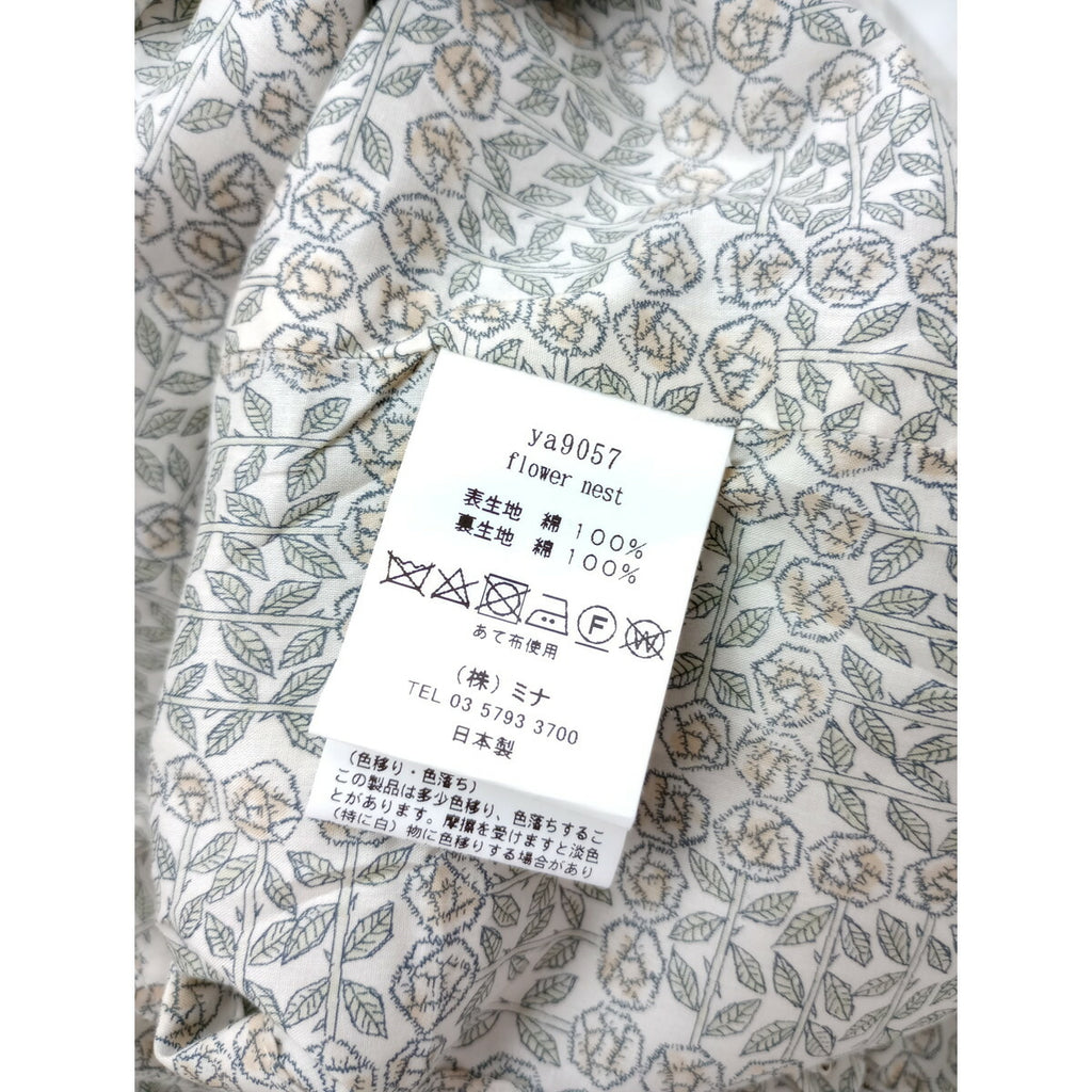 ミナペルホネン mina perhonen flower nest パニーニバッグ カーキ グリーン【中古】