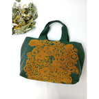 ミナペルホネン mina perhonen flower nest パニーニバッグ カーキ グリーン【中古】