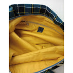ミナペルホネン mina perhonen  tartan flower nest チェック 柄 パニーニ バッグ ブルー【中古】