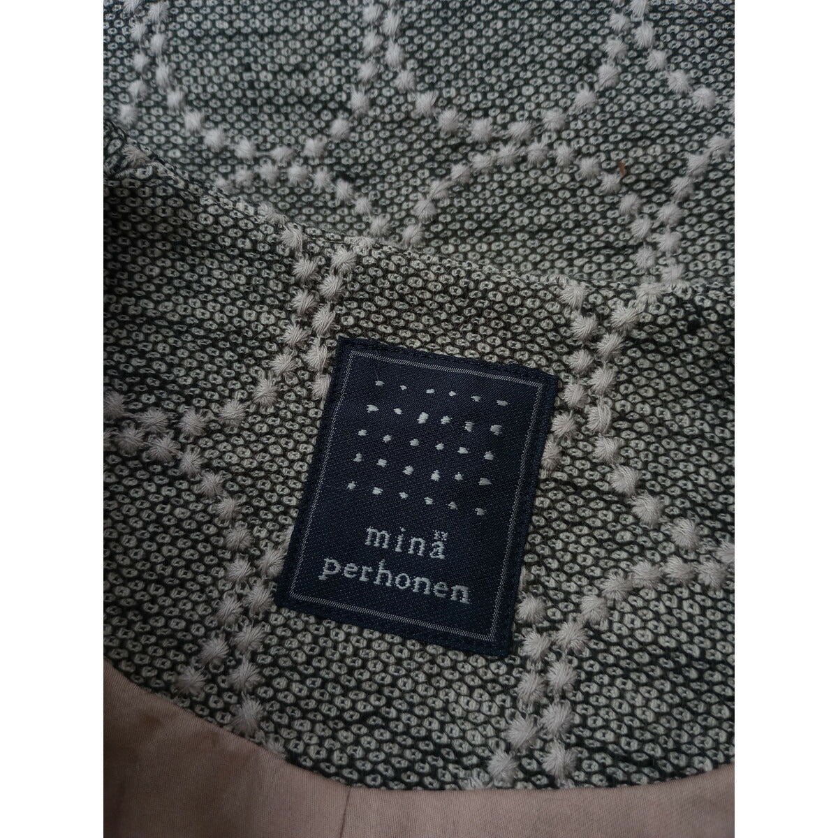 mina perhonen ミナペルホネン tambourine タンバリン ノーカラー ジャケット グレー 36【中古】
