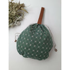 mina perhonen ミナペルホネン flower beads pear bag ワンハンドル レザーバッグ グリーン【中古】