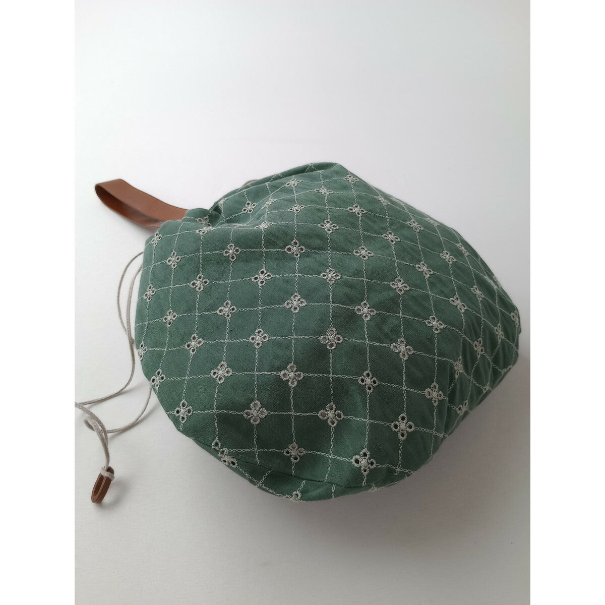 mina perhonen ミナペルホネン flower beads pear bag ワンハンドル レザーバッグ グリーン【中古】