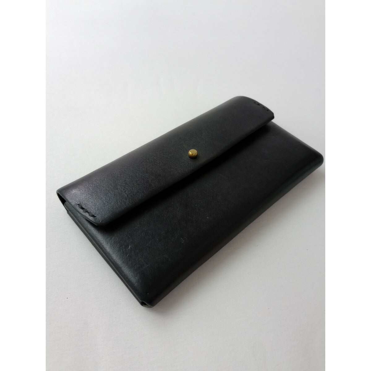 safuji サフジ ミニ 長財布 ホック ロング ウォレット レザー 黒 ブラック【中古】