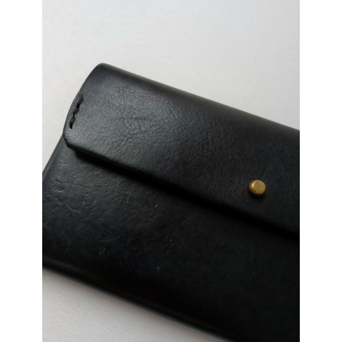 safuji サフジ ミニ 長財布 ホック ロング ウォレット レザー 黒 ブラック【中古】
