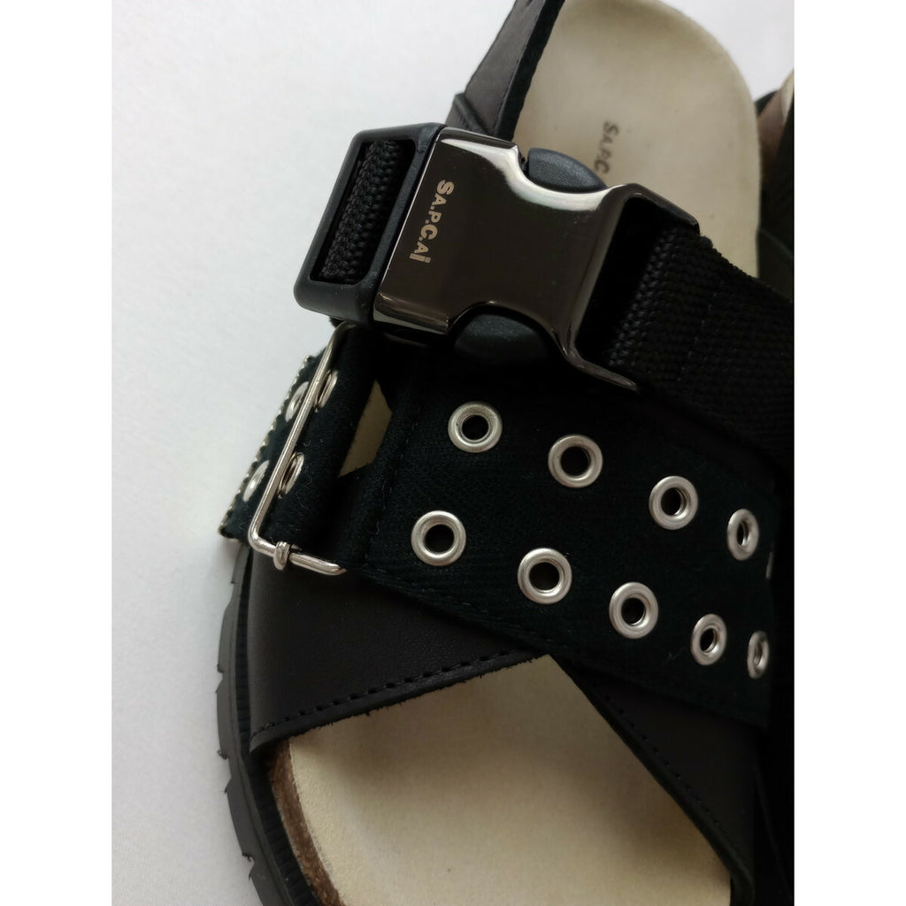 sacai × A.P.C. サカイ アーペーセー Jules Leather Sandals レザー サンダル 靴 黒 ブラック 38【中古】