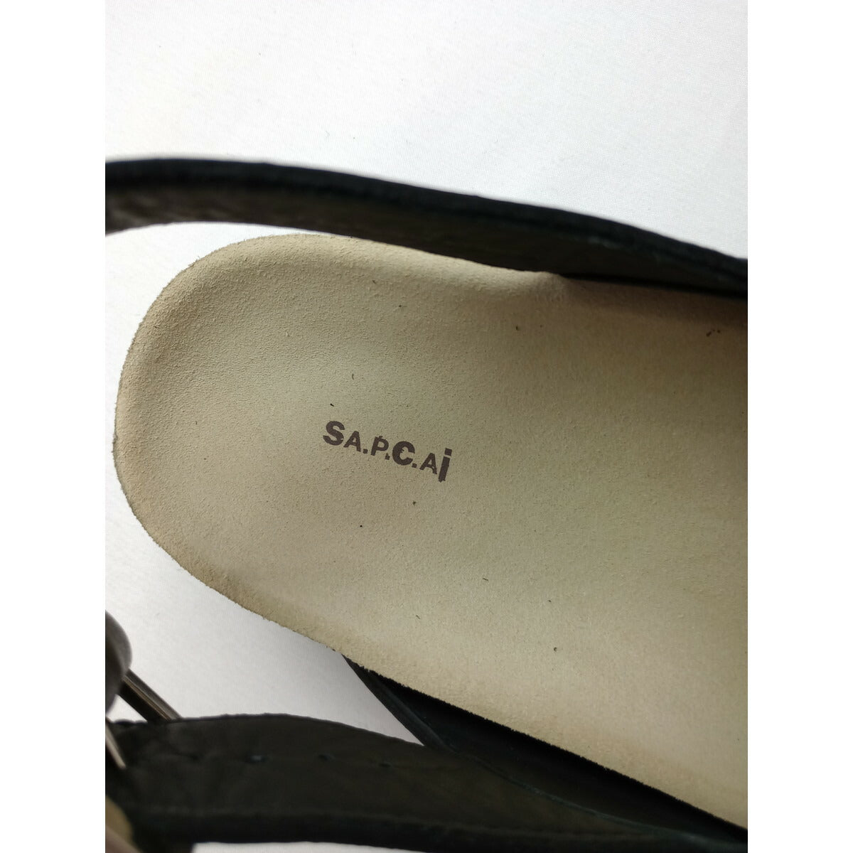 sacai × A.P.C. サカイ アーペーセー Jules Leather Sandals レザー サンダル 靴 黒 ブラック 38【中古】
