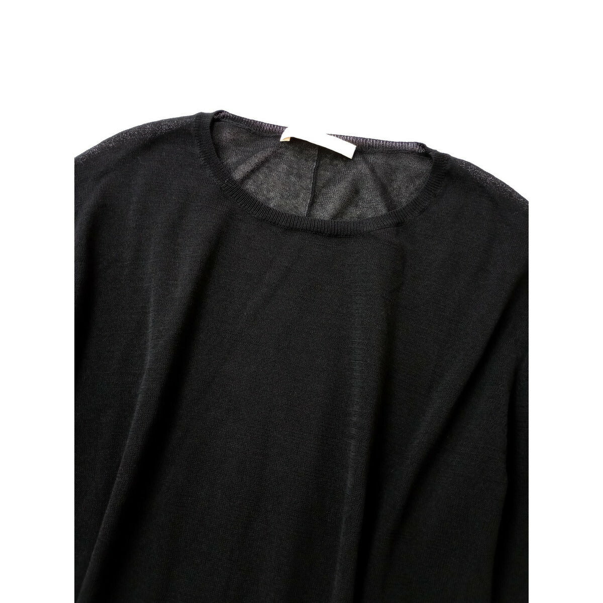 新品 24SS Plage プラージュ Flocky Mesh ロンT 長袖 素手 ニット カットソー トップス 黒 ブラック