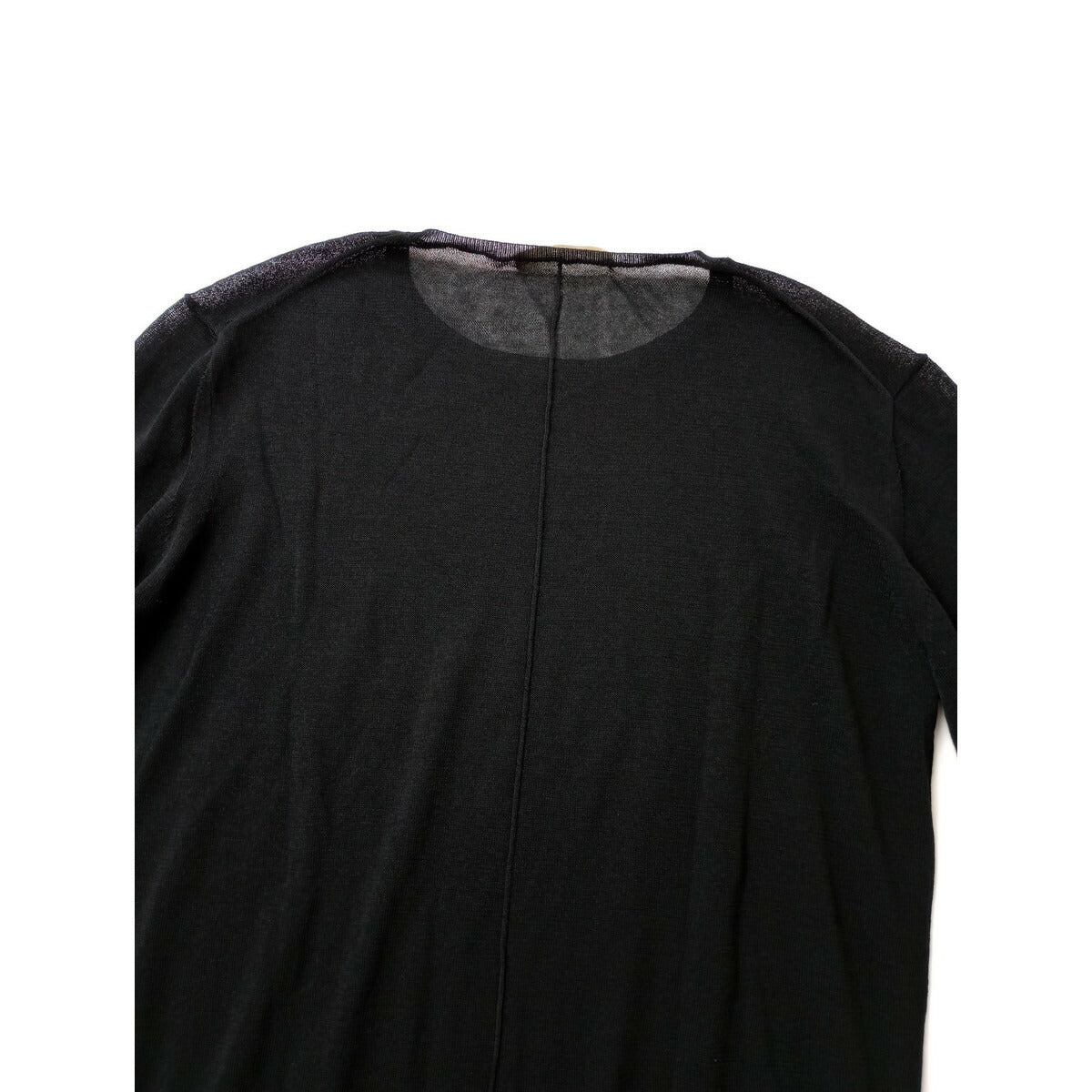新品 24SS Plage プラージュ Flocky Mesh ロンT 長袖 素手 ニット カットソー トップス 黒 ブラック