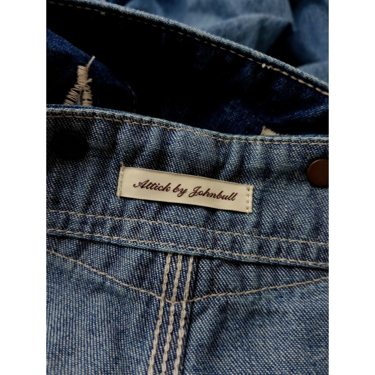 Attick by Johnbull アティック バイ ジョンブル コットン 綿 100％ デニム オーバーオール サロペット ブルー S【中古】