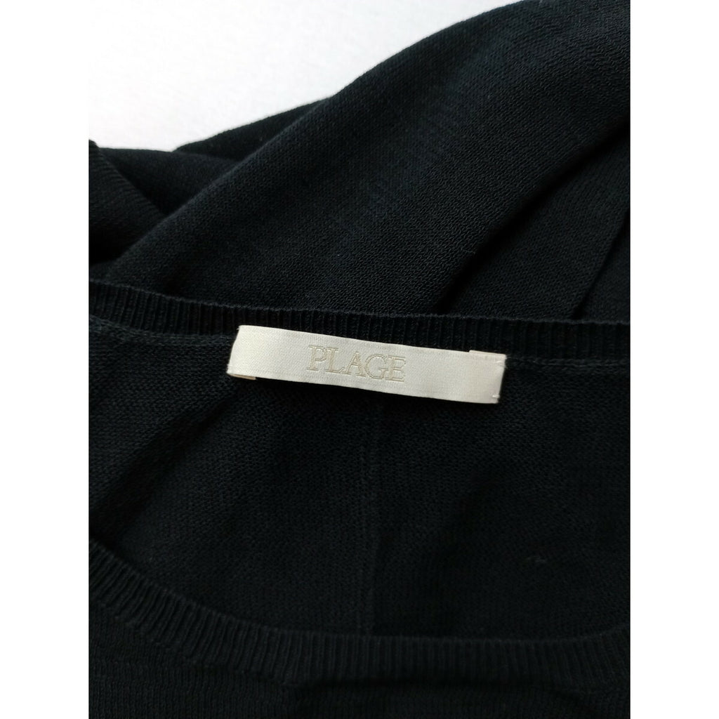 新品 24SS Plage プラージュ Flocky Mesh ロンT 長袖 素手 ニット カットソー トップス 黒 ブラック