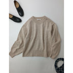 25AW R'IAM PLAGE リアム プラージュ ウール ヤク クルーネック ニット セーター 長袖 トップス ライトベージュ (17M＋0105)【中古】