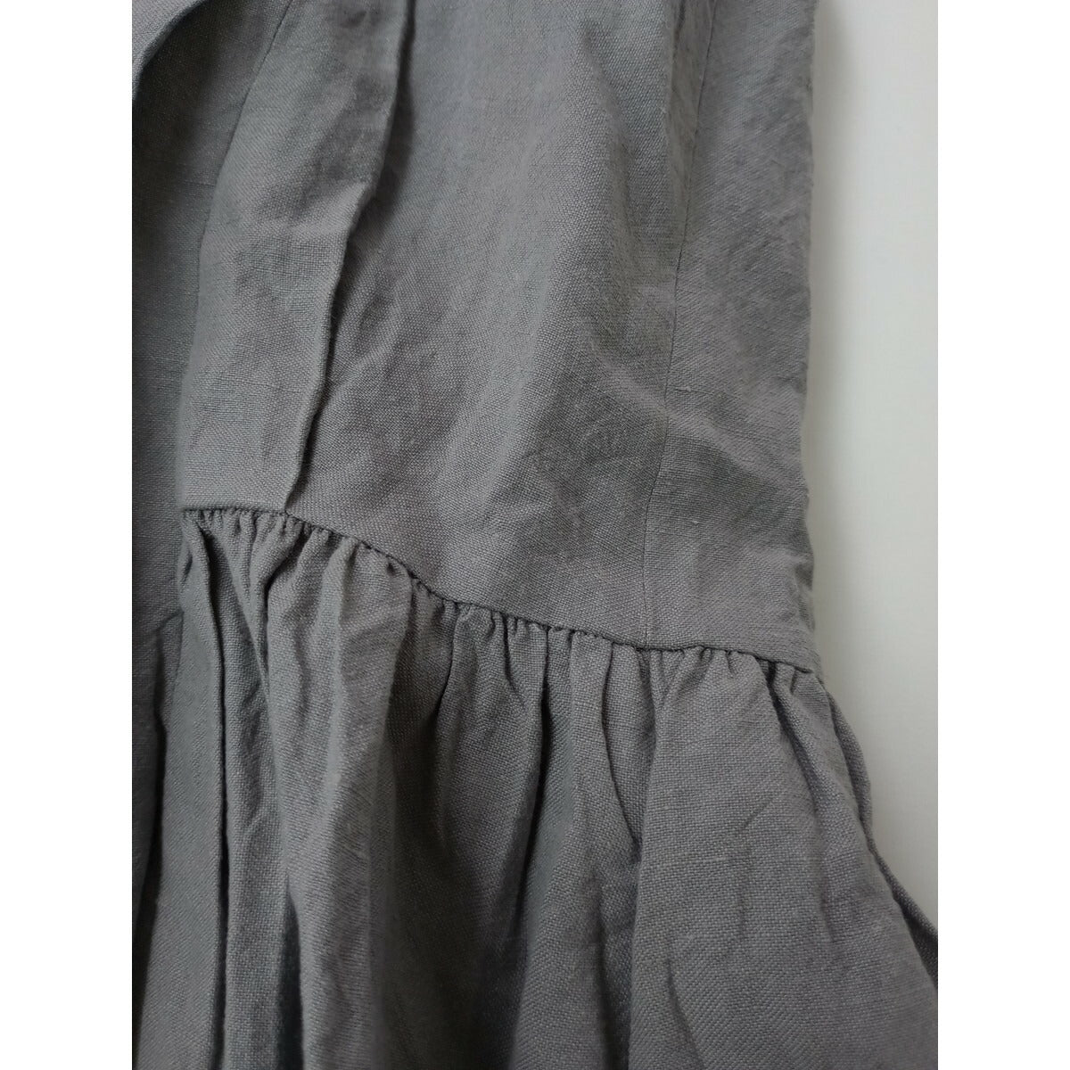 mina perhonen ミナペルホネン kivi キヴィ ロング ワンピース コットン リネン グレー 38【中古】