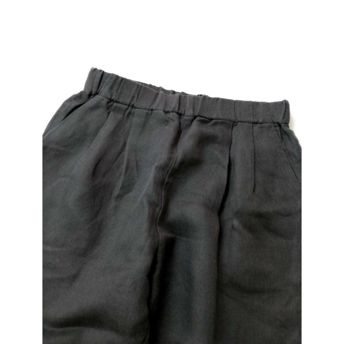 24SS evam eva エヴァムエヴァ linen tuck pants ベルギー リネン タック パンツ グレー 1【中古】