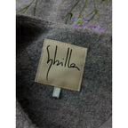 新品 sybilla シビラ ノーカラー ロング コート ウール 毛 100％ グレー L (15M＋0189)
