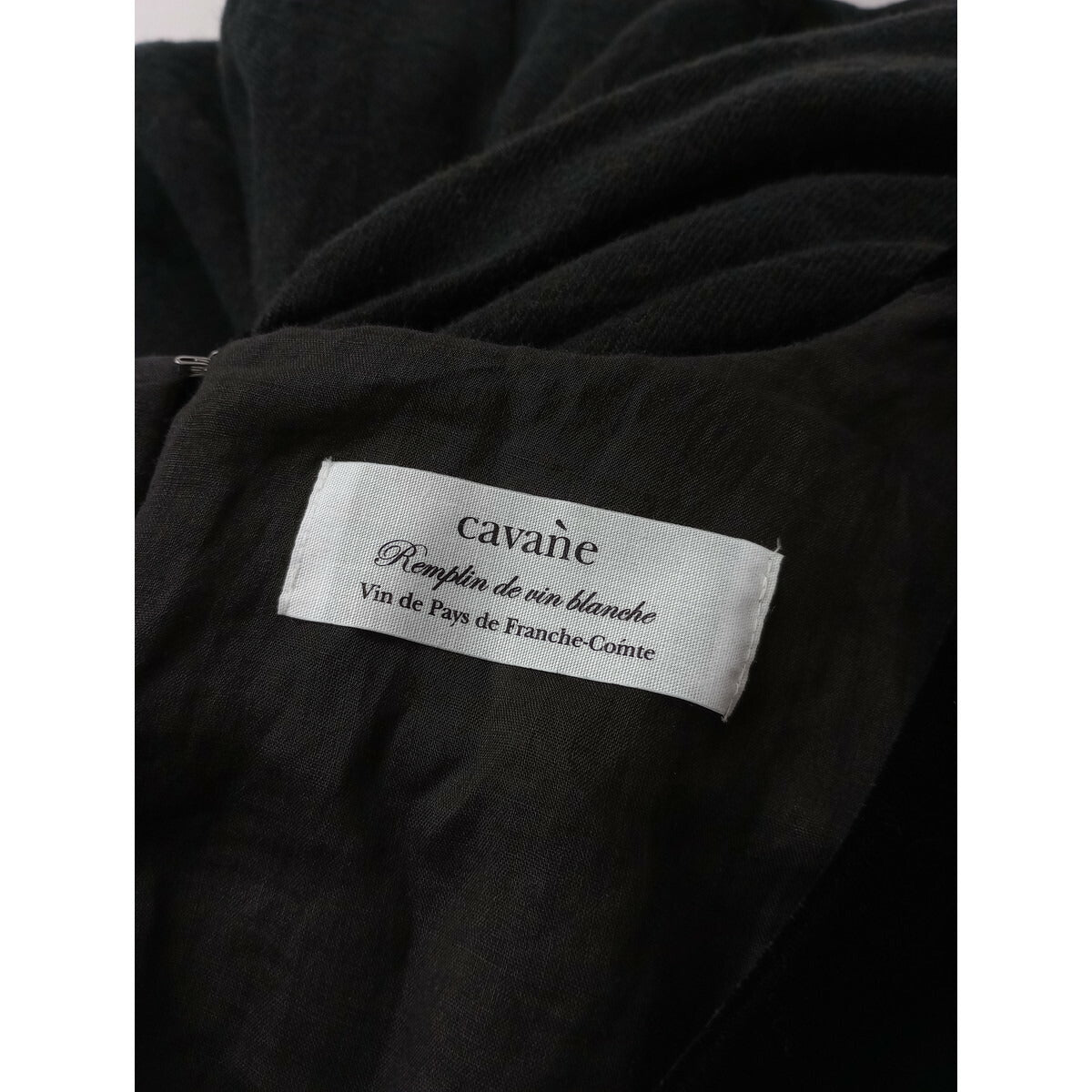キャヴァネ cavane ベロア 切替 ロング ワンピース ドレス 黒 ブラック グレー (5M＋2634)【中古】