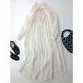 Tabrik タブリク cotton silk organzy shirtコットンシルク オーガンジーシアー シャツドレスワンピースアンティークリボン アイボリー【中古】