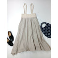 cavane キャヴァネ Jumper tuck-skirt サロペット ロング スカート リネン 生成り【中古】