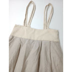 cavane キャヴァネ Jumper tuck-skirt サロペット ロング スカート リネン 生成り【中古】
