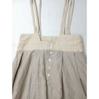cavane キャヴァネ Jumper tuck-skirt サロペット ロング スカート リネン 生成り【中古】