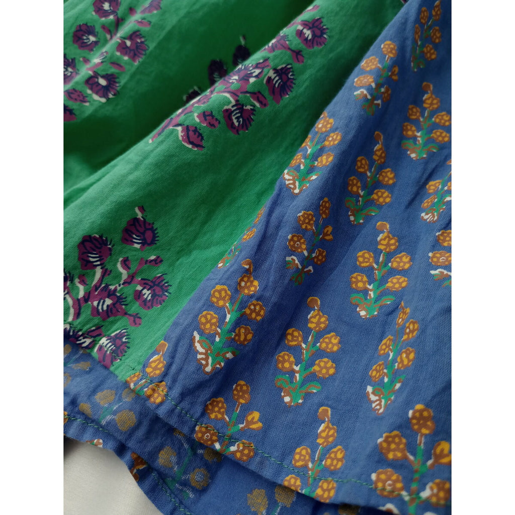 ne Quittez pas ヌキテパ ETHNIC PRINT PANEL DRESS 花柄 ロング ドレス ワンピース ブルー グリーン