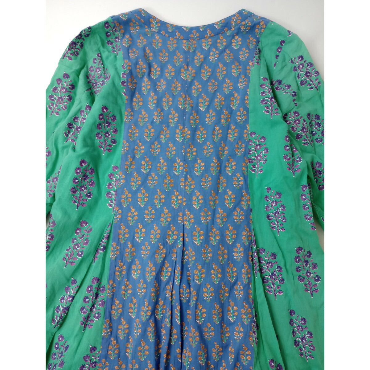 ne Quittez pas ヌキテパ ETHNIC PRINT PANEL DRESS 花柄 ロング ドレス ワンピース ブルー グリーン
