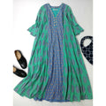 ne Quittez pas ヌキテパ ETHNIC PRINT PANEL DRESS 花柄 ロング ドレス ワンピース ブルー グリーン