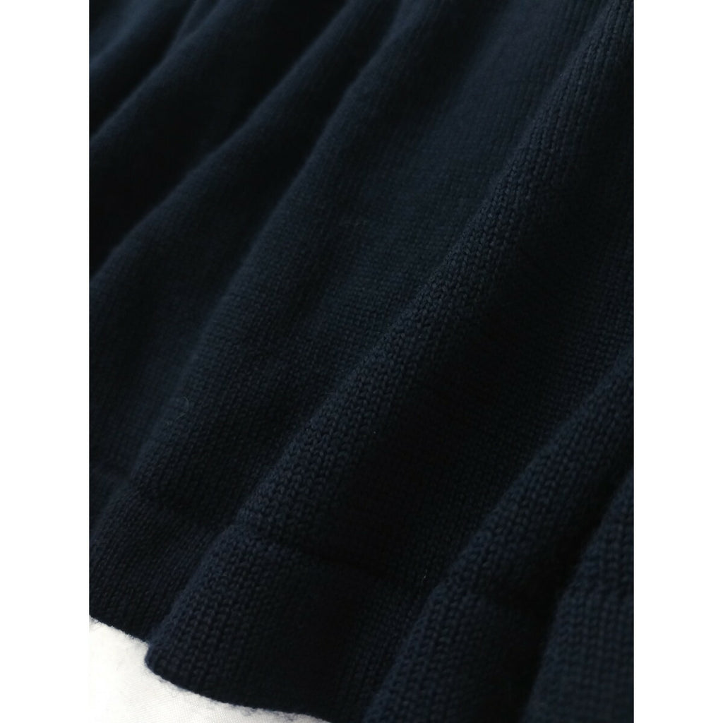 TICCA ティッカ ニット ギャザースカート ロング ネイビー ウール 毛 100％ ネイビー F【中古】