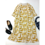 mina perhonen ミナペルホネン mingling ニット ロング ワンピース マスタード 36【中古】