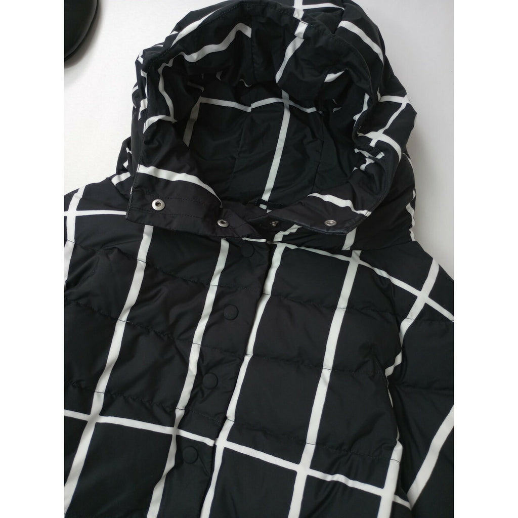 Marimekko マリメッコ ダウン ジャケット 白黒 XS (17M＋0106)【中古】