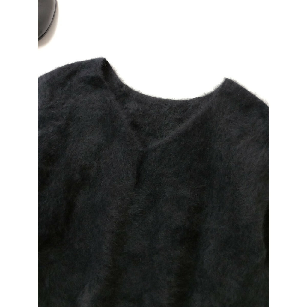 Cloth&Cross クロスアンドクロス フォックスウール カシミヤ 2way Ｖネック セーター ニット 長袖 トップス 黒 ブラック (15M＋0474)【中古】