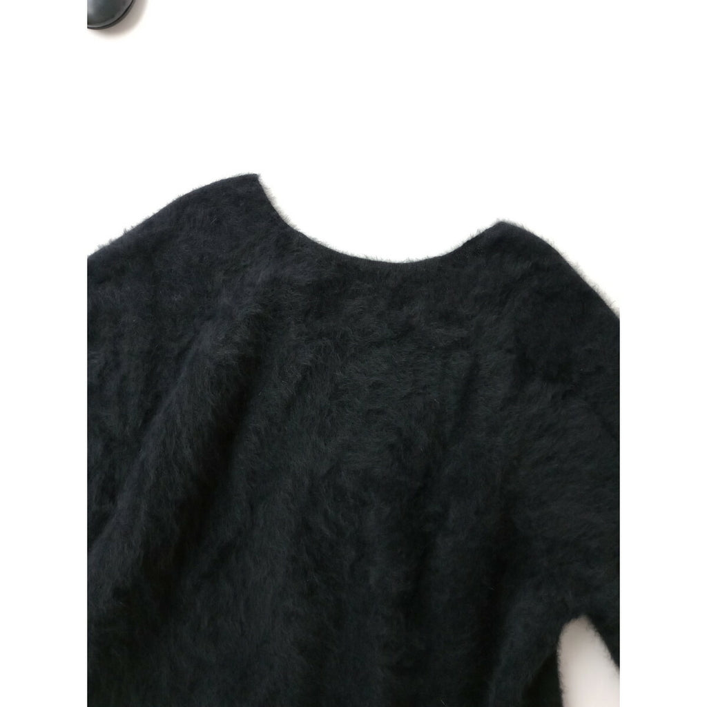 Cloth&Cross クロスアンドクロス フォックスウール カシミヤ 2way Ｖネック セーター ニット 長袖 トップス 黒 ブラック (15M＋0474)【中古】