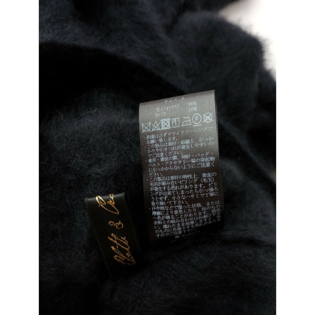Cloth&Cross クロスアンドクロス フォックスウール カシミヤ 2way Ｖネック セーター ニット 長袖 トップス 黒 ブラック (15M＋0474)【中古】