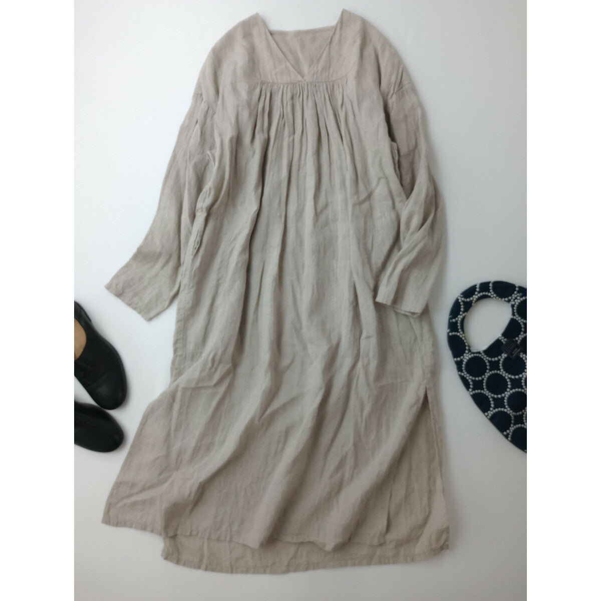 えみおわす イカッタ ドレス ロング ワンピース 生成り【中古】
