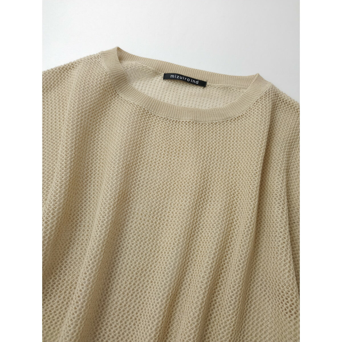 mizuiro ind ミズイロインド メッシュ ニット ベスト トップス ベージュ【中古】