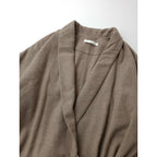 evam eva vie エヴァムエヴァ ヴィー shawl collar robe ショールカラー ローブ カーディガン 羽織 ウール 毛 100％ ブラウン ベージュ【中古】