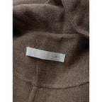 evam eva vie エヴァムエヴァ ヴィー shawl collar robe ショールカラー ローブ カーディガン 羽織 ウール 毛 100％ ブラウン ベージュ【中古】