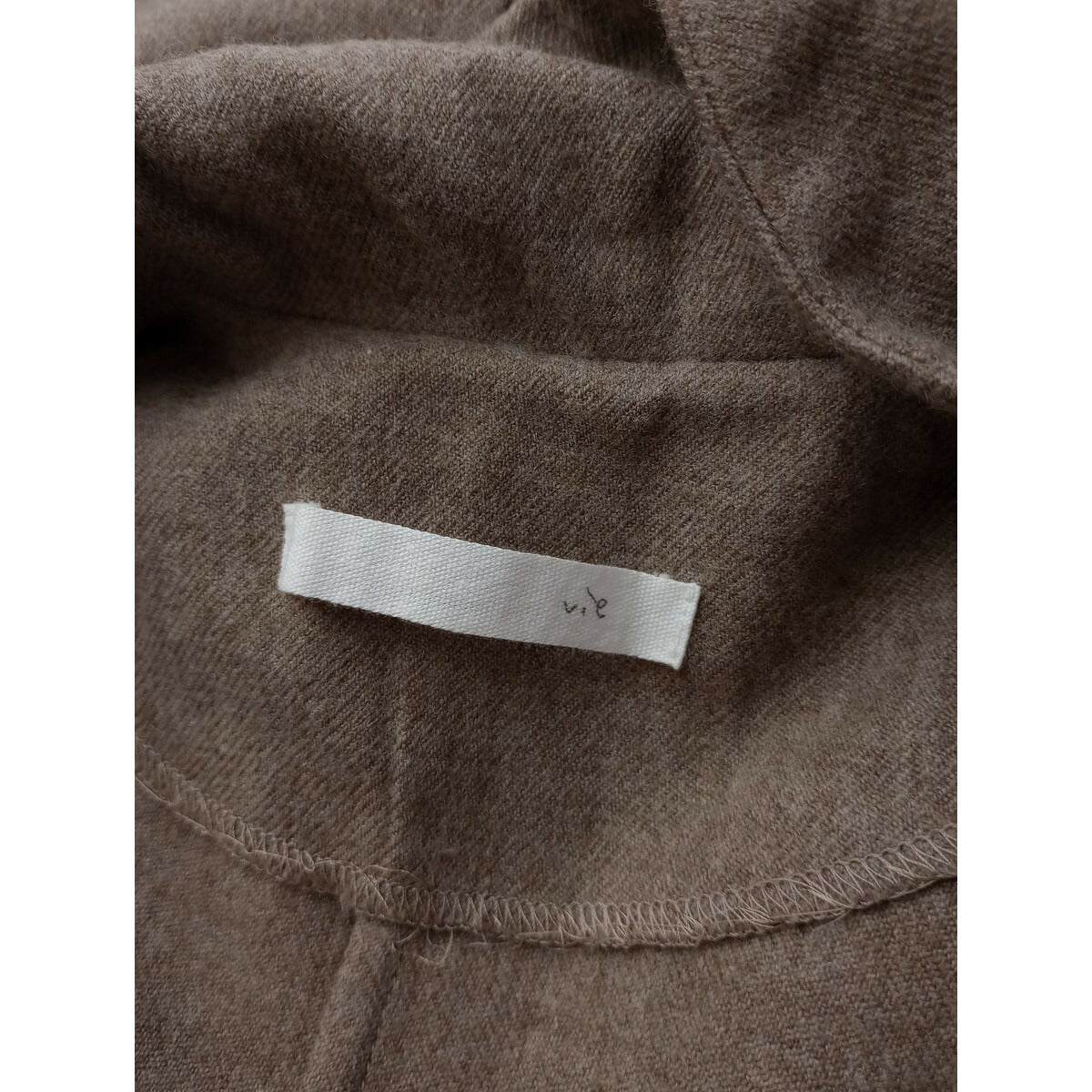 evam eva vie エヴァムエヴァ ヴィー shawl collar robe ショールカラー ローブ カーディガン 羽織 ウール 毛 100％ ブラウン ベージュ【中古】