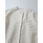 evam eva vie エヴァムエヴァ ヴィー ノーカラー リネン 麻 100％ シャツ ワンピース ロング 生成り【中古】