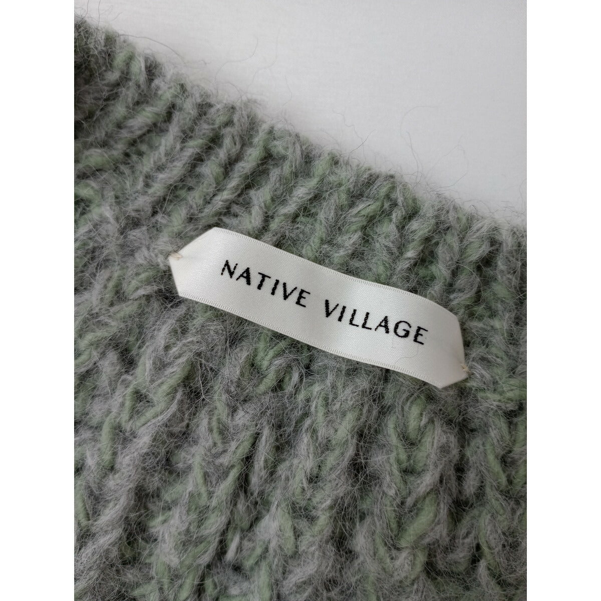 新品 25AW NATIVE VILLAGE ネイティブヴィレッジ colors of nature：自然の色ウール アルパカ モヘア ニットカーディガングレー(12M＋1742)