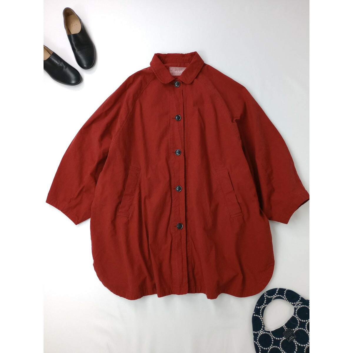 24AW nest Robe ネストローブ 超撥水 スーピマ ポンチョ シャツ ジャケット コート 赤【中古】