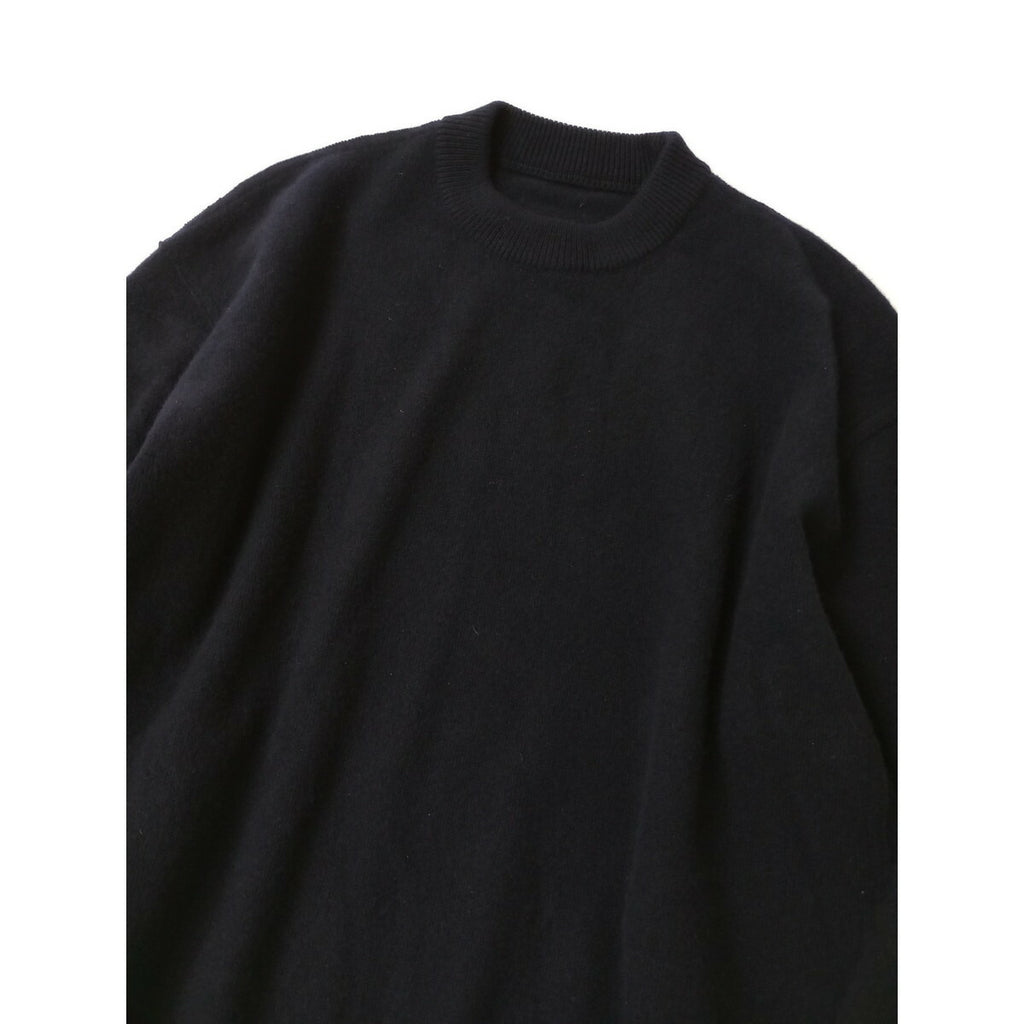Lin francais d'antan ランフランセダンタン ウール100％ 長袖 ニット ロング ワンピース クルーネック ネイビー(12M＋0096)【中古】