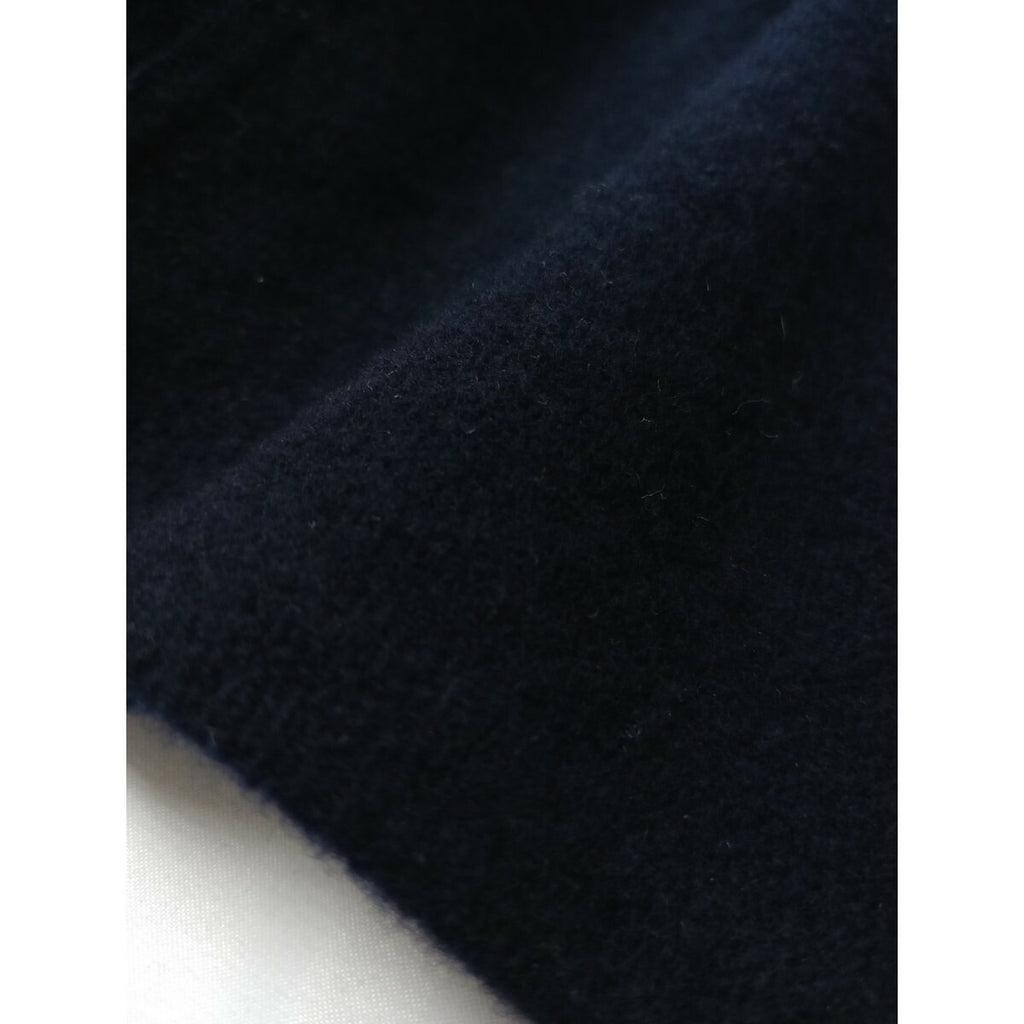 Lin francais d'antan ランフランセダンタン ウール100％ 長袖 ニット ロング ワンピース クルーネック ネイビー(12M＋0096)【中古】