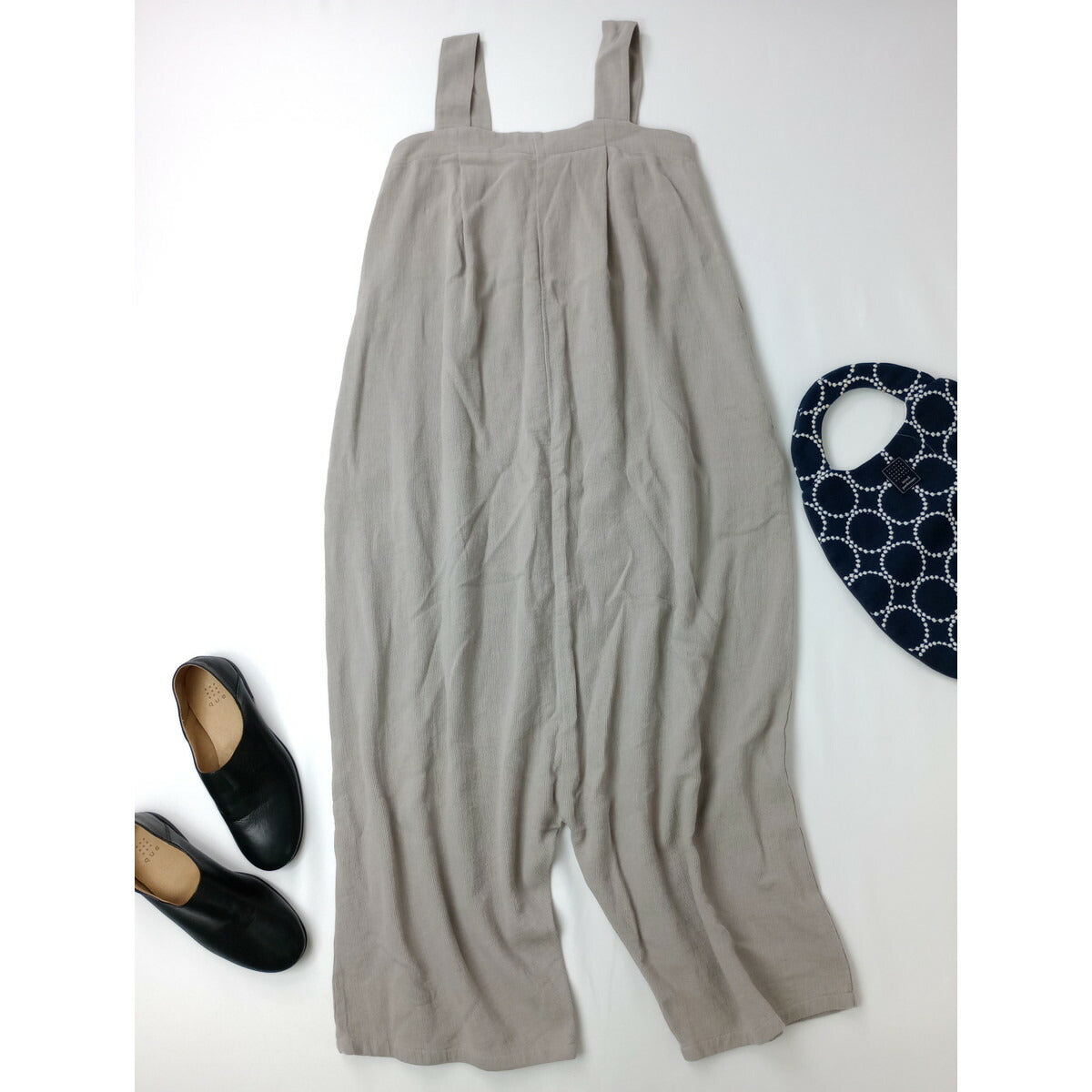 evam eva エヴァムエヴァ cotton linen salopette コットン リネン サロペット パンツ サルエル グレージュ 1【中古】