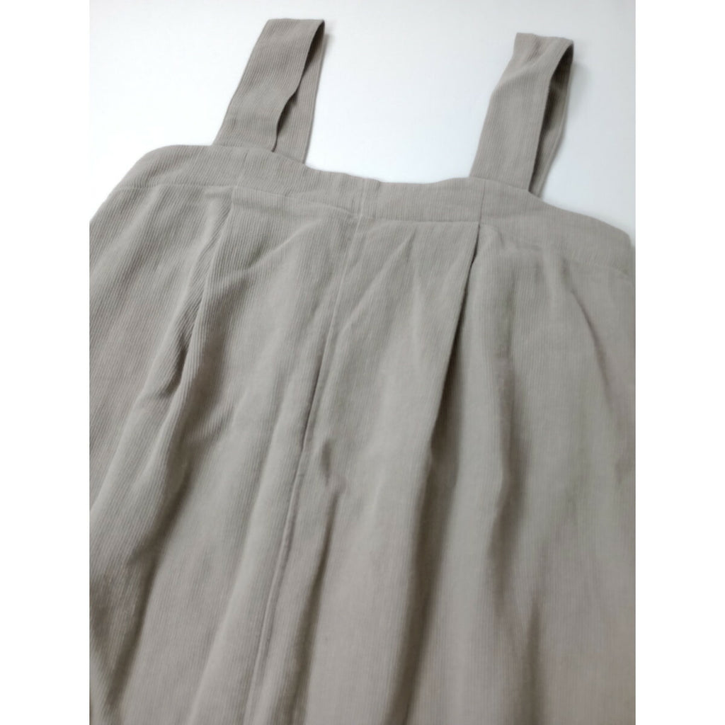 evam eva エヴァムエヴァ cotton linen salopette コットン リネン サロペット パンツ サルエル グレージュ 1【中古】